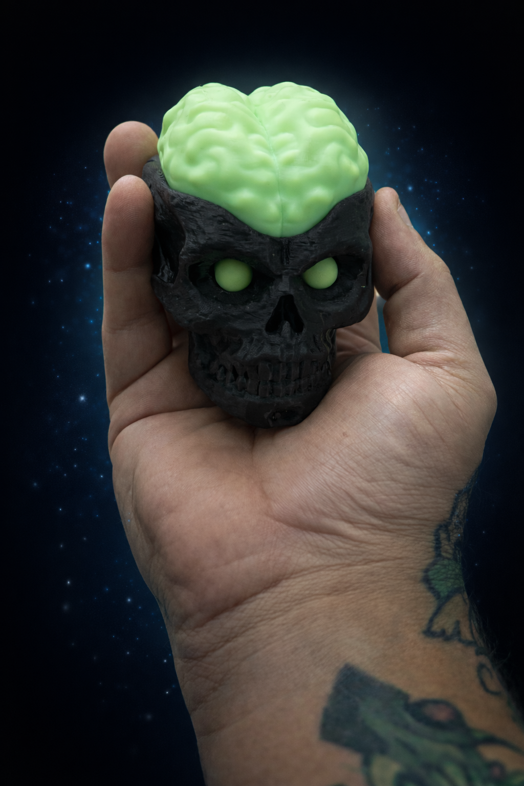 🧠Glow Brain Skull – 3D Printed Storage Display