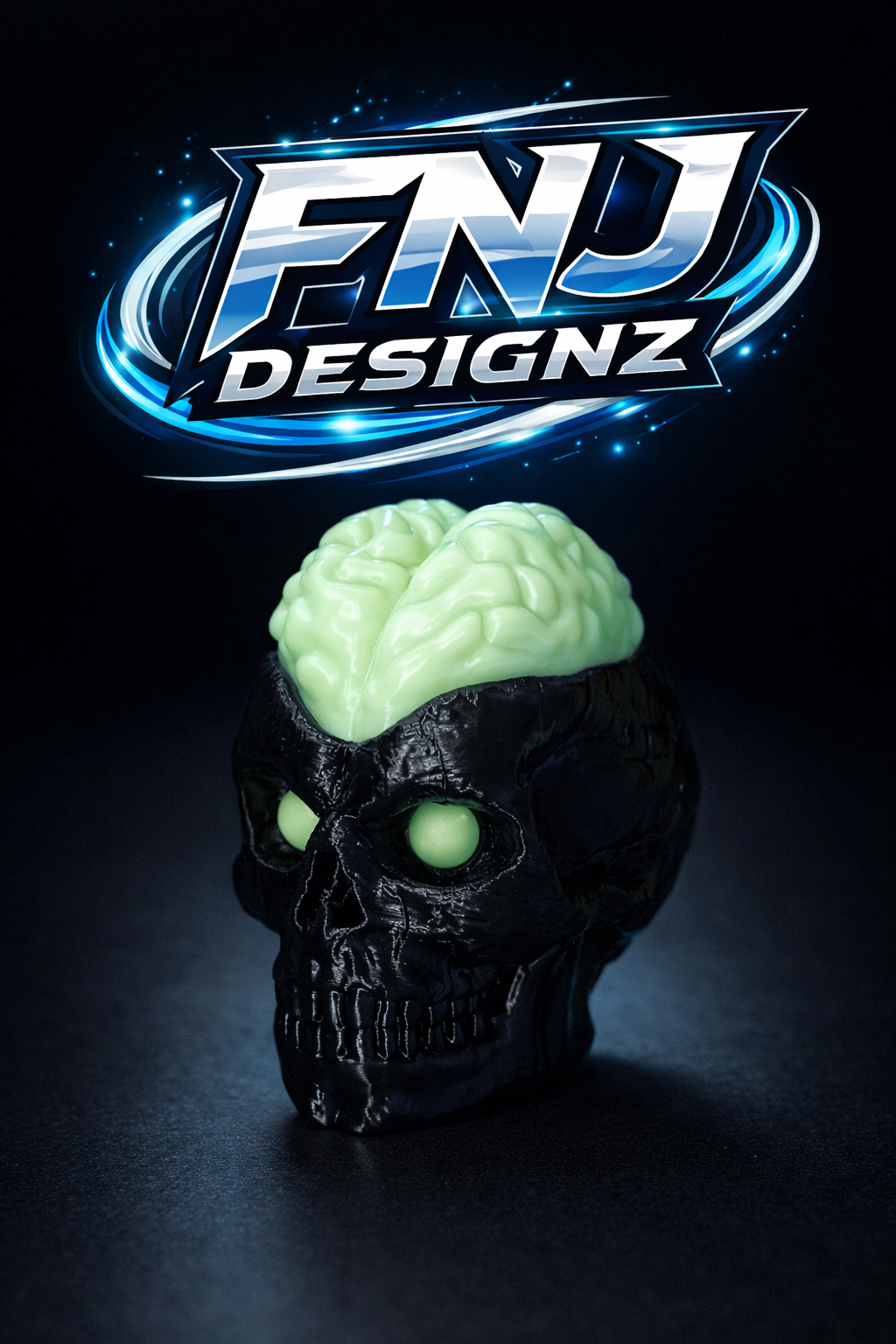 🧠 Glow Brain Skull – 3D Printed Storage Display