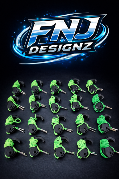 3D Printed SCROG Clips Kit – 40 Black Clips + 20 Blue or Green Bungee Cords